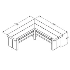 Forest Garden Double Corner Sleeper Bench 1.2m -GreenHaven Shop FGCORNBEN12HD1