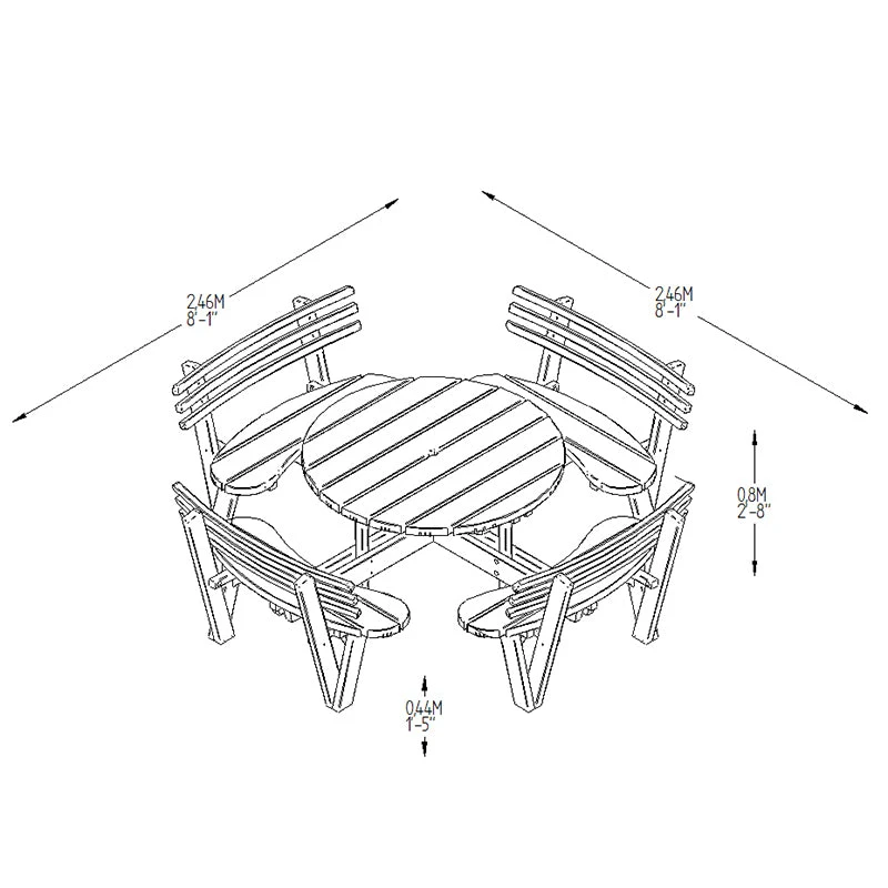 Forest Garden Circular Picnic Table 11 Forest Garden Circular Picnic Table - Image 9
