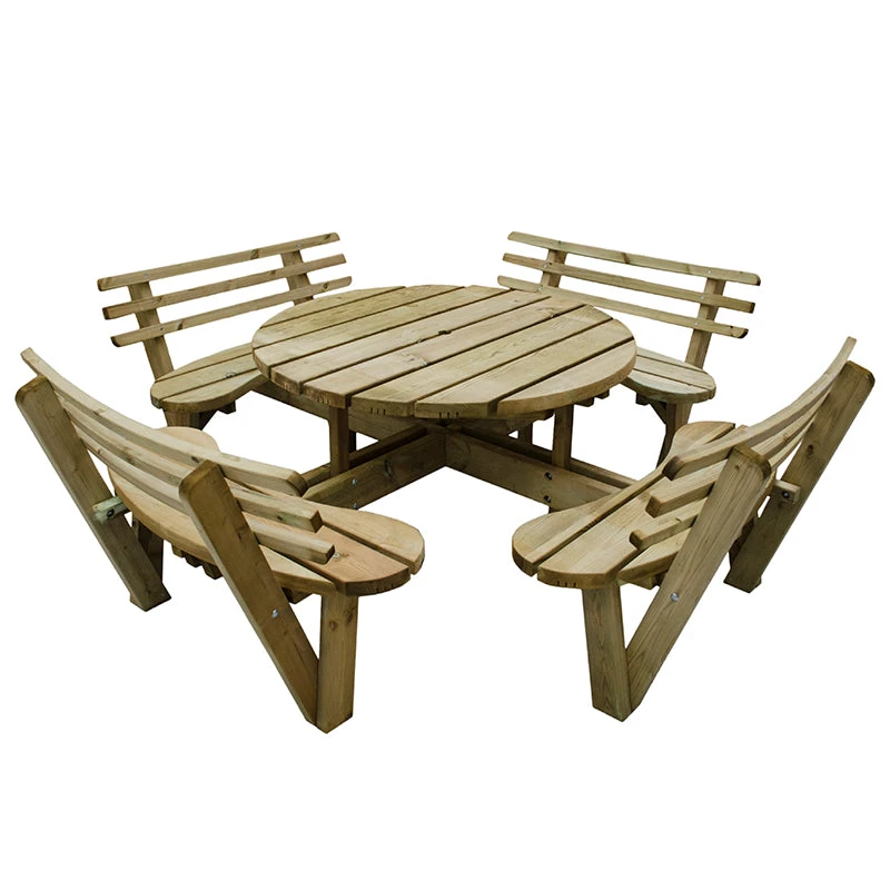 Forest Garden Circular Picnic Table 10 Forest Garden Circular Picnic Table - Image 8
