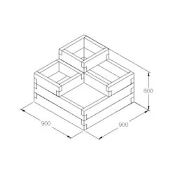 Caledonian Tiered Raised Bed -GreenHaven Shop FGCTRBHD2
