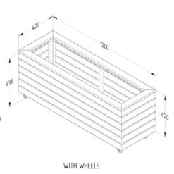 Forest Garden Linear Long Planter With Wheels -GreenHaven Shop FGLINPL120WHD5