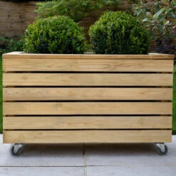 Forest Garden Linear Double Planter With Wheels -GreenHaven Shop FGLINPL80WHD1