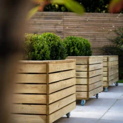 Forest Garden Linear Double Planter With Wheels -GreenHaven Shop FGLINPL80WHD3