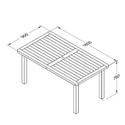 Forest Garden Rosedene Table -GreenHaven Shop FGROTAHD3
