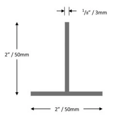 Aluminium 'T' 2" X 2" X 1/8" -GreenHaven Shop extt2x22